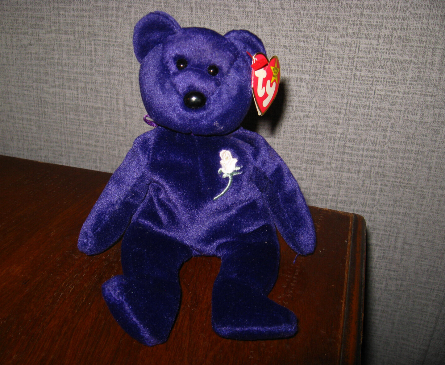 Princess Diana TY Beanie Babies - 1997 Purple Bear Stuffed Animal With Tag