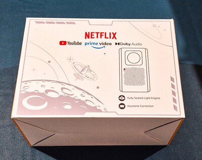 EV EXTRAVIS Netflix Projector Native 1080P, Auto Focus & Keystone, Dolby Audio