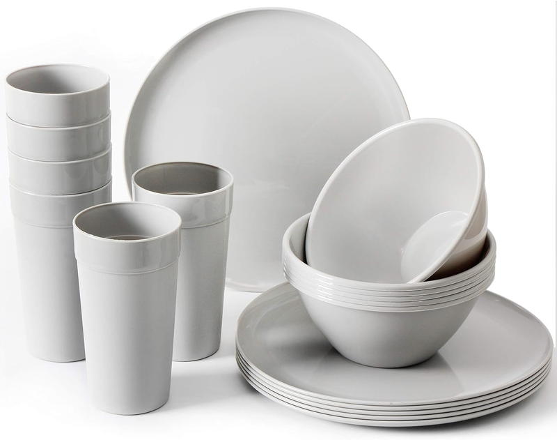 Plates Dishes Bowls Cups Service 6 Grey