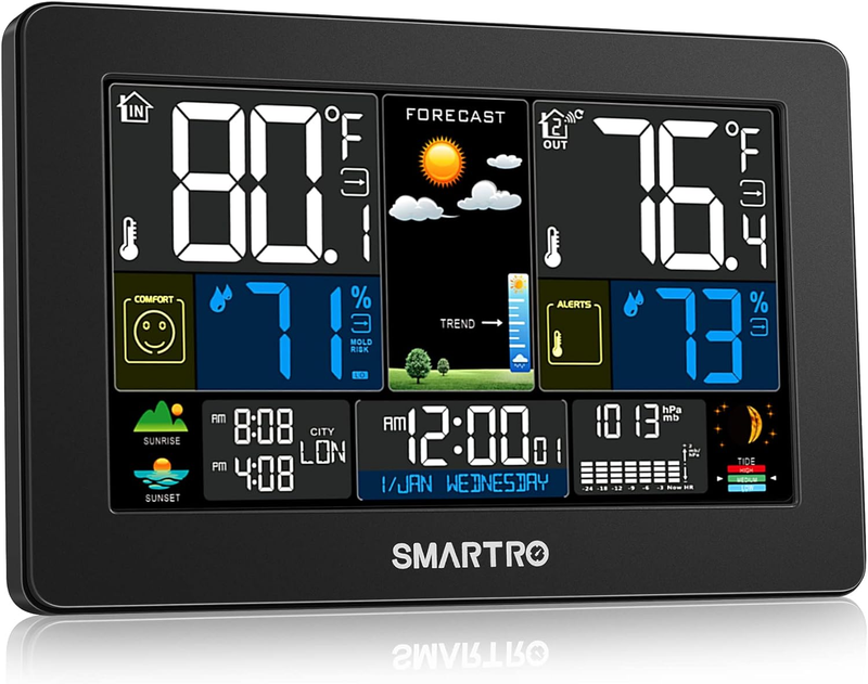 Wireless Indoor Outdoor Thermometer For Home, Large Color Di