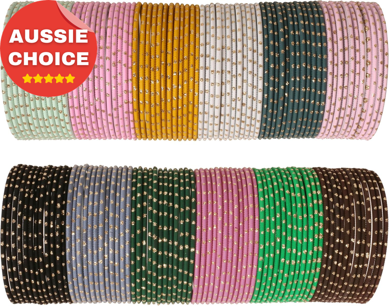 Colorful Dozen Bangles Indian Bollywood Designer Jewelry Bracelet Set of 12