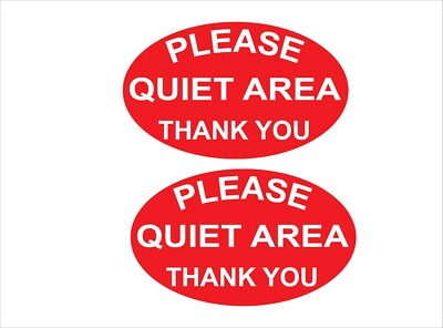 Please Quiet Area Thank You 1 Pair Vinyl Decal Stickers 2.0'' x 3.2'' P823