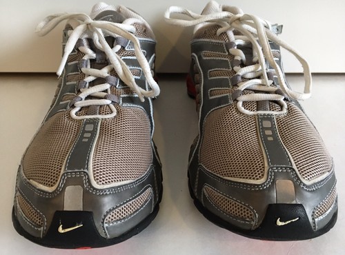 Nike Womens Shox Gray & Red Sz 10 Athletic Shoe 313809-081