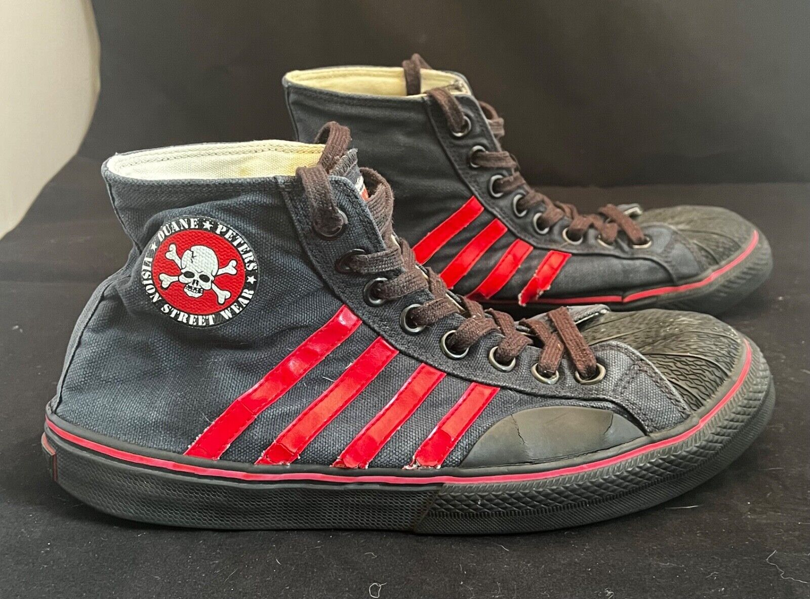 Duane Peters Black / Red Vision Skate Vintage Canvas High Duane Peters Black / Red Vision Skate Vintage Canvas High