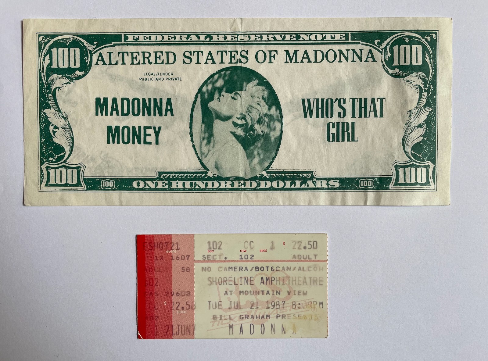 Madonna Money, Ticket Stub, Who's That Girl 1987 Tour | eBay