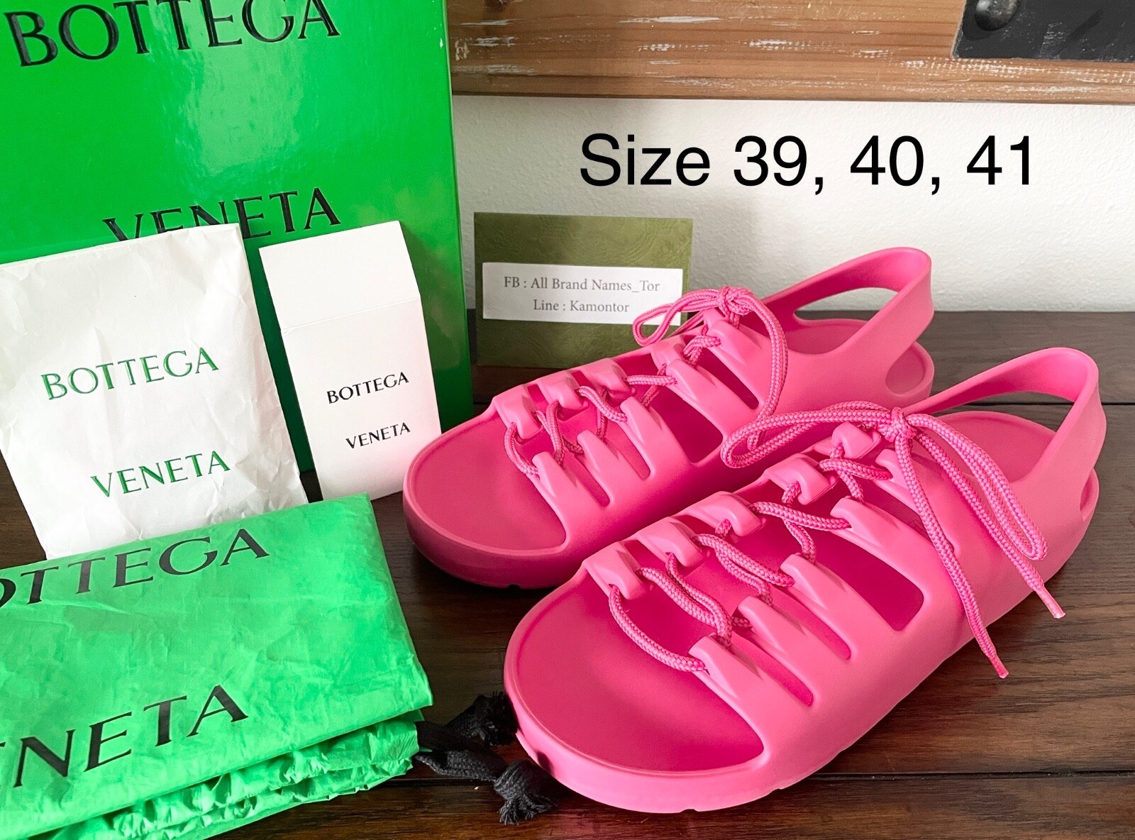 Bottega Veneta Men's 667220 Red/Pink Lace-up open sandals