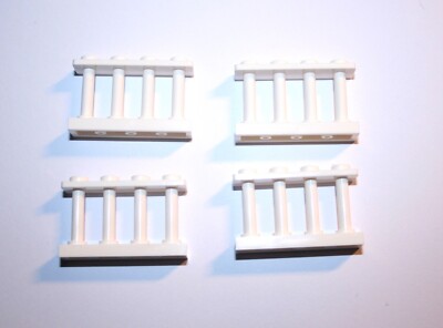 4x LEGO  Zaun Geländer Fence 1x4x2 mit Stangen Spindled 15332 NEU weiss