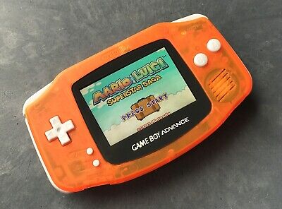 Nintendo Game Boy Advance GBA Orange System 101 Bright Backlit IPS LCD BUTTON