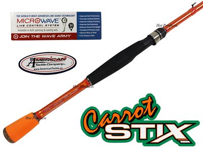 Carrot Stix SPINNING 6' 7'' MEDIUM Wild Orange PLUS MicroWave Guide Fishing Rod