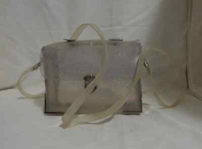 Vintage Glitter Lucite Vinyl Acrylic Shoulder Bag Purse Cross Body Bag Purse Mad