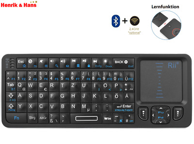 Mini Bluetooth Kabellos Tastatur Touchpad Wireless Keyboard Fernbedienung, Rii