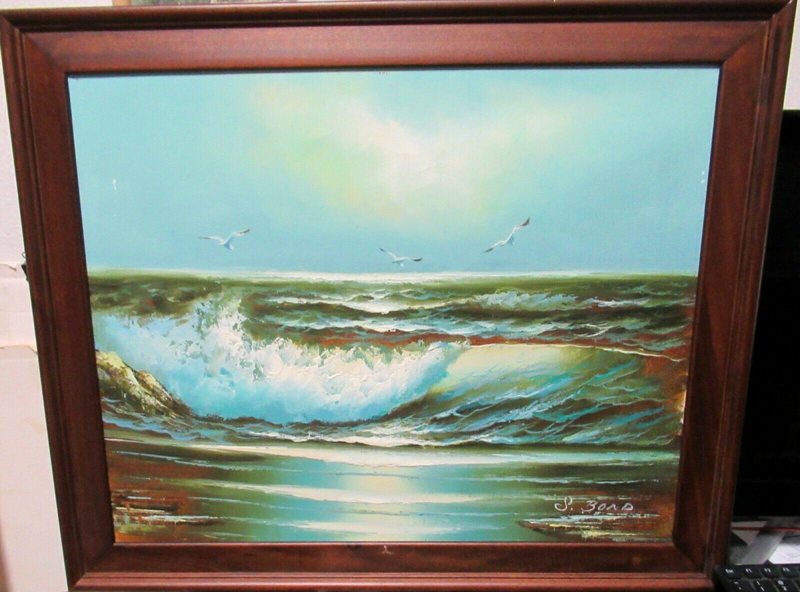 F4号】good blue(spelling) 油絵 oil painting S. BOND ORIGINAL
