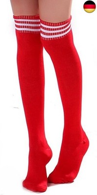 HugeStore Damen Frauen Lange Streifen Socken Overknee Strümpfe Kniestrumpfe 