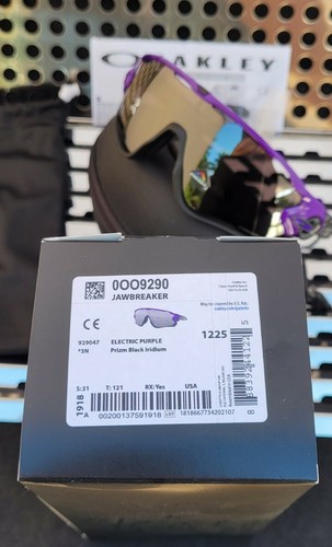 Pre-owned Oakley Jawbreaker 9290-4731 Sunglasses Electric Purple W/prizm Black Iridium