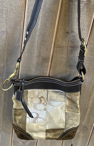 バッグ COACH Patchwork Signature Handbag Beige Coach Patchwork Shoulder Bag Beige Bags & Handbags for Women