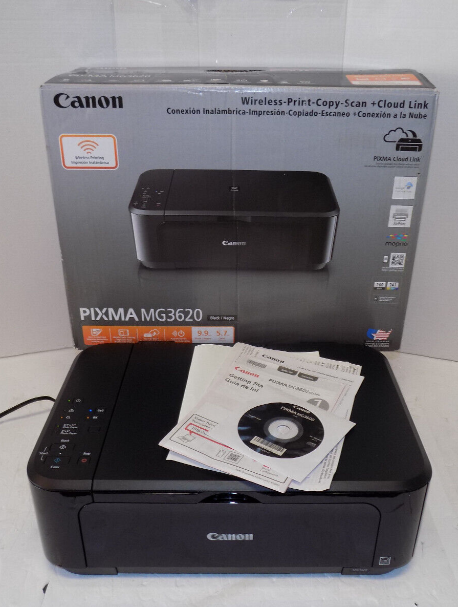Canon PIXMA MG3620 Inkjet All-In-One Printer Tested Working