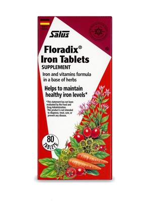 Salus-Haus Floradix Iron Tablets, 10mg, 80 Ct