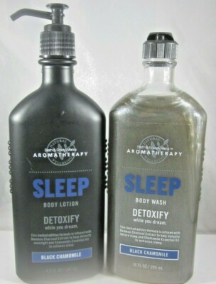 Black Chamomile Bath & Body Works Aromatherapy Lotion Wash Detoxify Ltd Ed