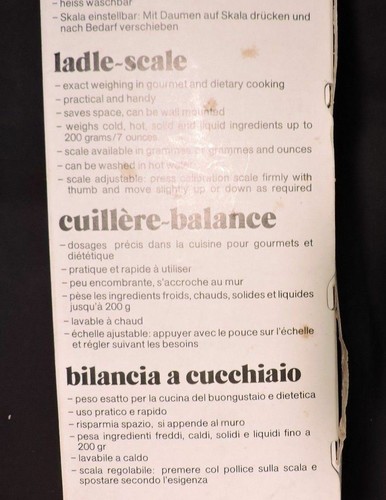 Vintage 60's Weighdle Ladle scale Hanging RED Switzerland Saves Space NEW NIB