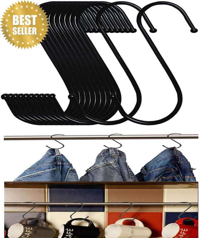 Stainless Steel S Shaped Hooks Hangers, Heavy Duty S Hooks, 20PCS Multipurpose D