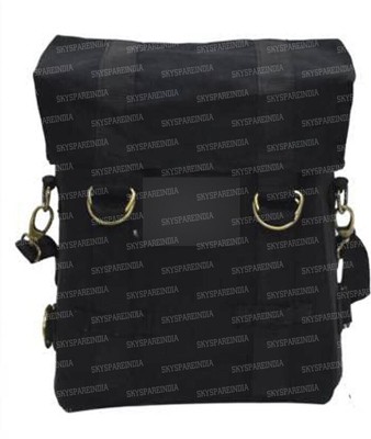 Pannier Saddle Bag For Royal Enfeild Classic Bullet Meteor 350 Black Canvas