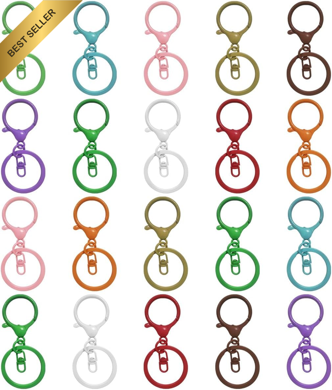 Colorful Lobster Claw Clasp, 20 PCS Lobster Claw Clasps with Key Ring for DIY Cr