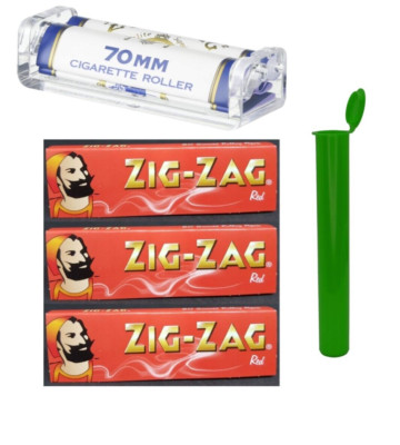 Zig Zag 70mm Roller, 3 Packs Red Single Wide Rolling Papers, Tube USA Shipped