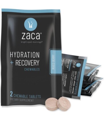 Zaca Recovery Chewable Supplement- Hydration + Recovery- 6 Packs = 12 Tablets