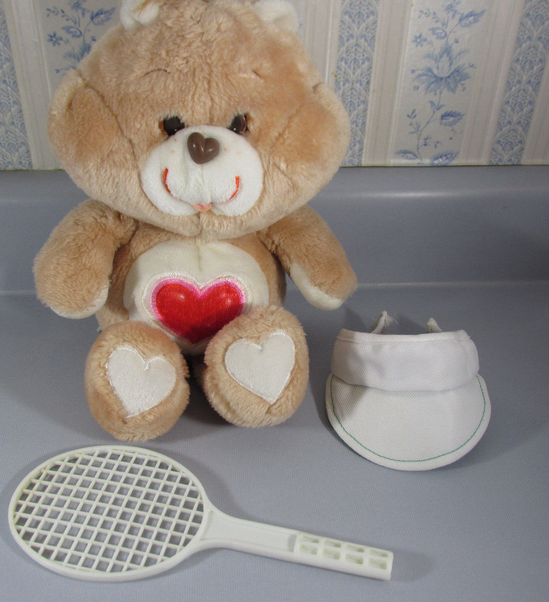 Vintage Care Bears Stuffed Plush Tan 1983 Tenderheart Bear By Kenner 13 Inch