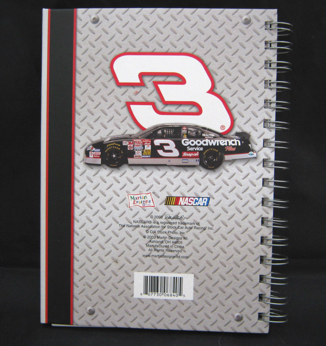 Clearance Dale Earnhardt Spiral Notebook Diary Snap Closure Lined Pages 8.5