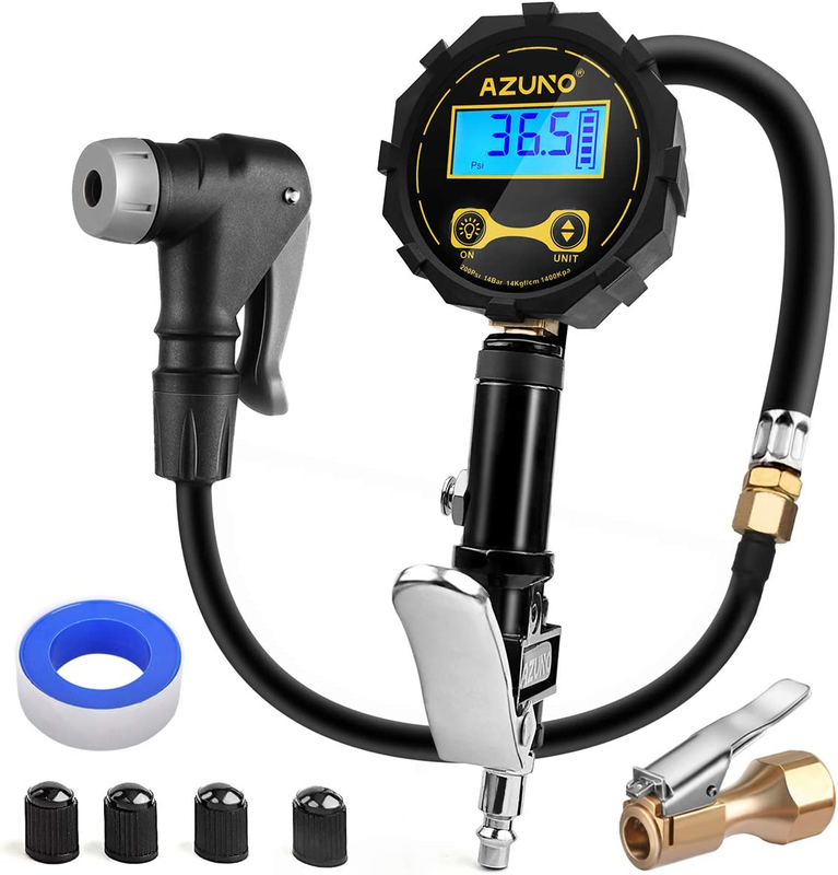 Bike Tire Inflator with Pressure Gauge Bicycle Presta Schrader Air Compressor