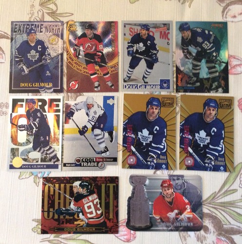 DOUG GILMOUR HOCKEY INSERT LOT (10) CARDS HIGH BV NM FAST