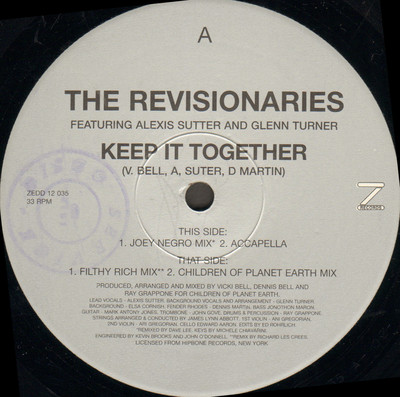 REVISIONARIES - Keep It TOGETHER, Feat. Alexis Sutter - 1999 Z Rec. UK ZEDD12035