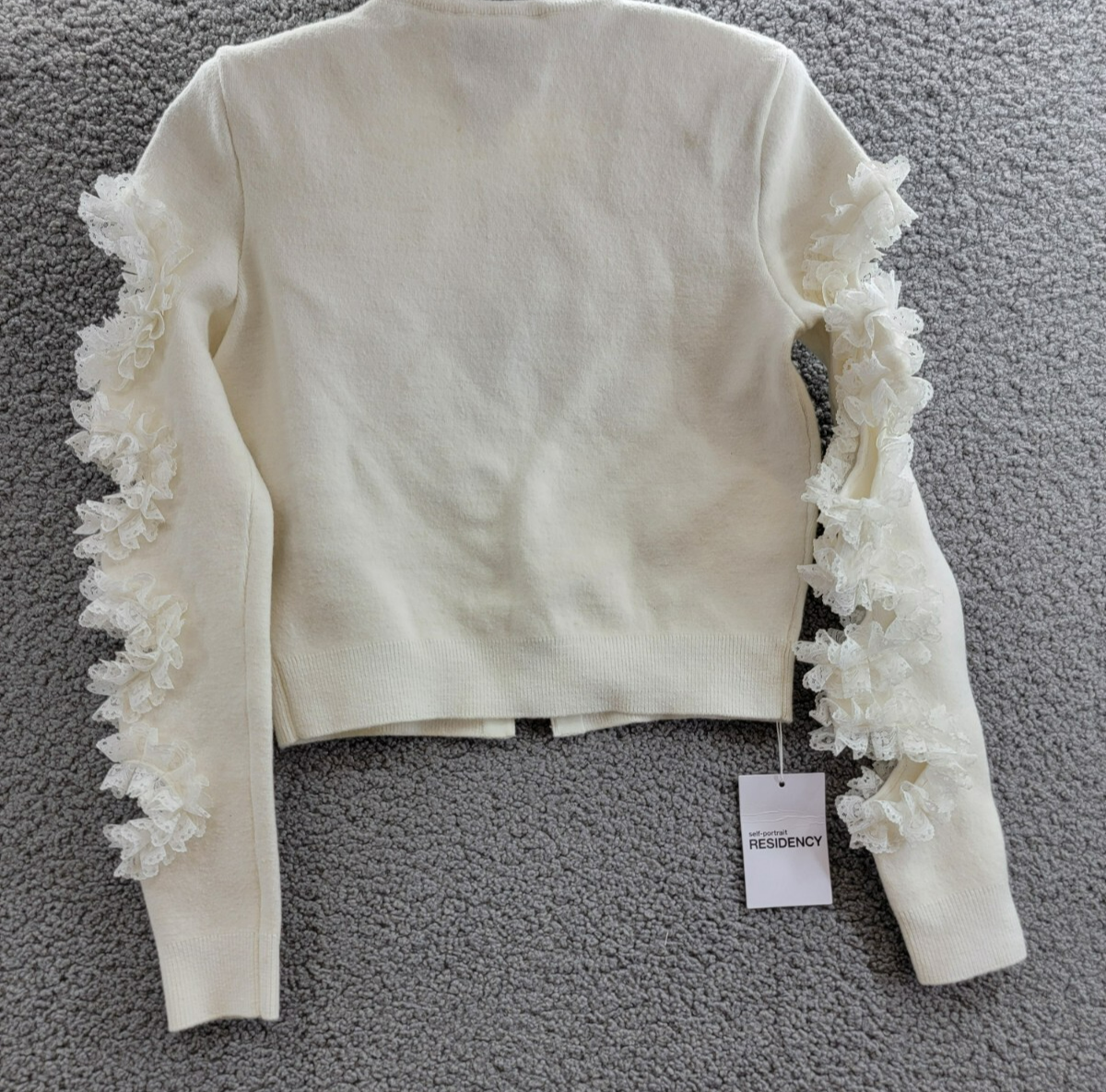 Self-Portrait x Christopher Kane Wool Blend Cut Out Lace Trim Cardigan Womens XS - Picture 12 of 16