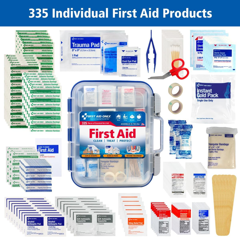 First Aid Only 335 Piece All-Purpose First Aid Kit, OSHA Compl...