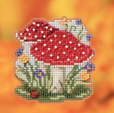 Red Cap Mushrooms - Mill Hill Autumn Harvest - Cross Stitch Kit - MH18-2024
