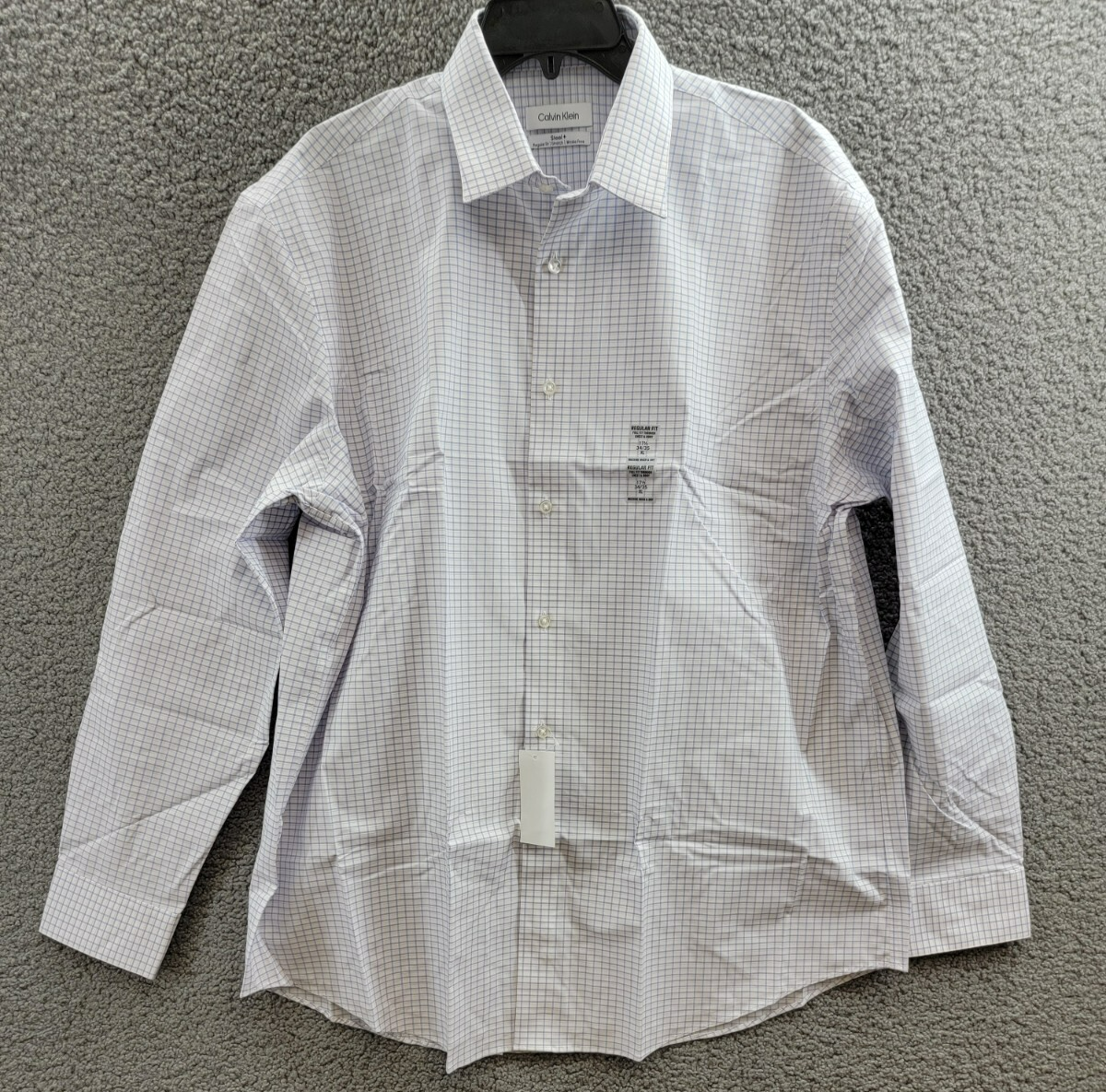 Calvin Klein Steel + Regular Fit Stretch Dress Shirt Men's 17.5 34-35 Blue L/S - Picture 2 of 19