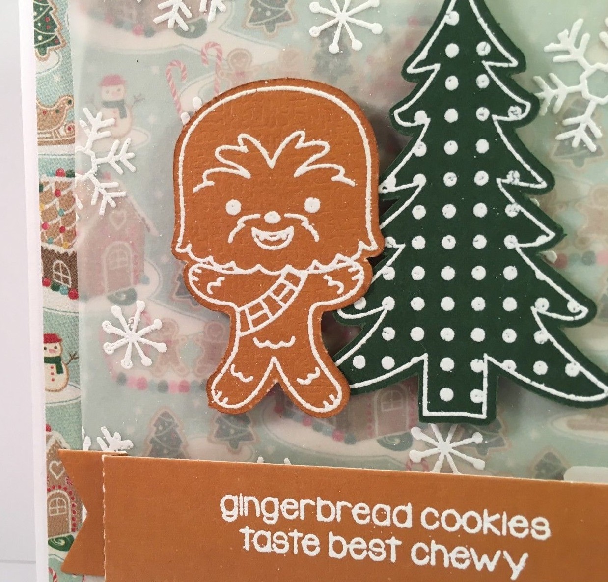 Handmade Card~Star Wars like character~Gingerbread Cookies...Chewy~Christmas~A2