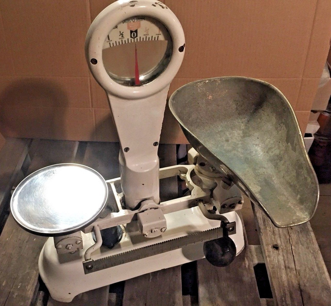 ANTIQUE VINTAGE DETECTO GRAM 16/ 1 OZ CANDY BALANCING SCALE 5D SERIES