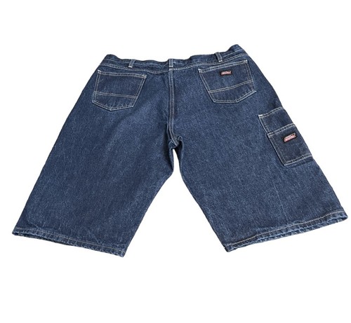 【KOOLOSET】Stripe Carpenter Bermuda Denim Dickies Jorts Dark Wash Blue 5 Pockets Denim Carpenter