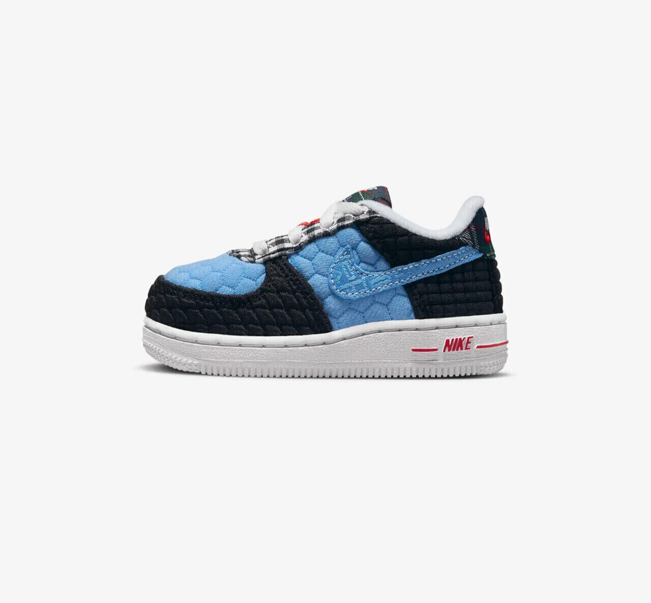 Nike Kids' Air Force 1 '07 LE (TD) 'Triple White' – Puffer Reds