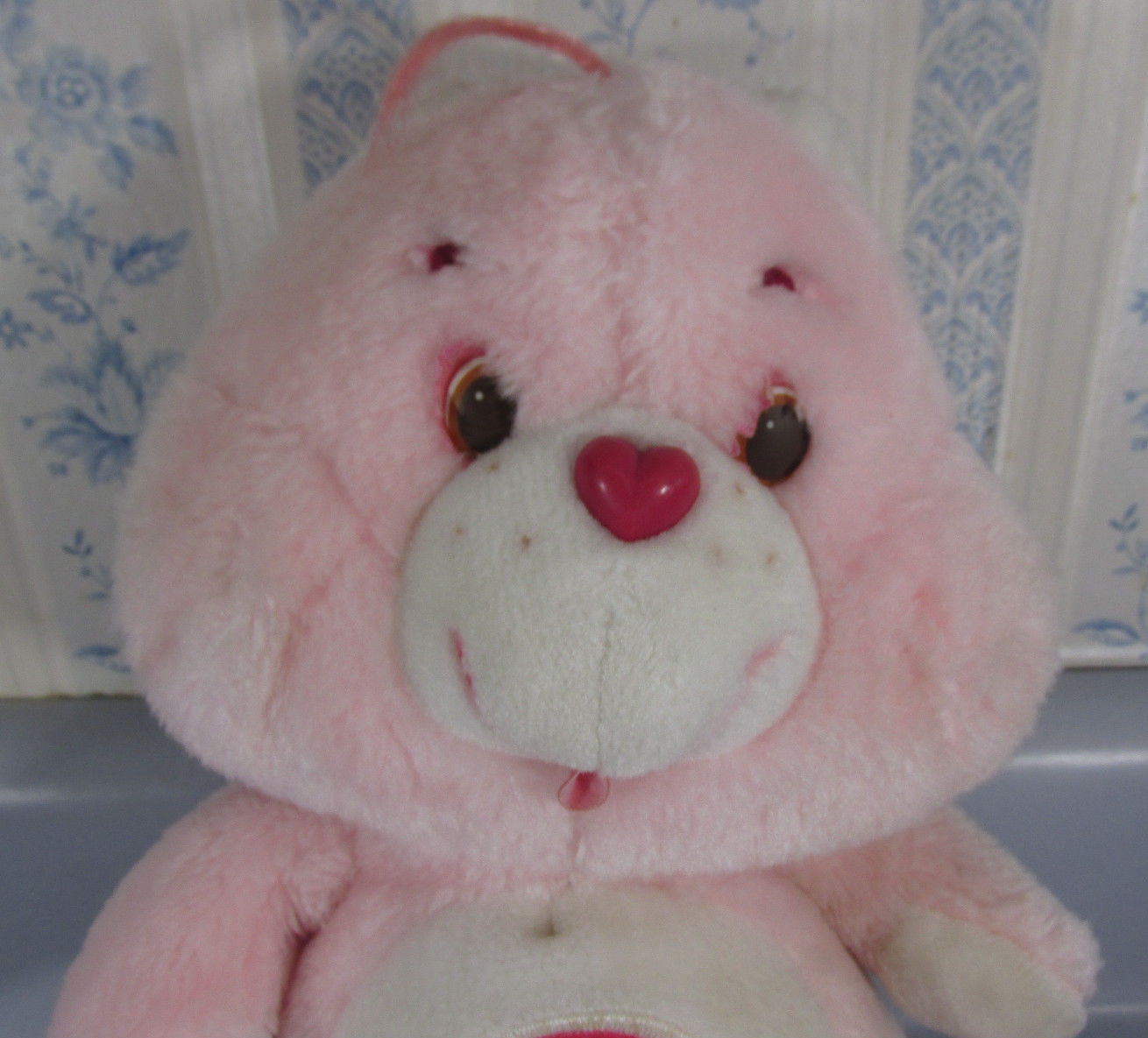 Vintage Care Bears Stuffed Plush Pink 1983 Cheer Bear By Kenner 13 Inch