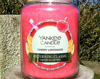 Yankee Candle ''CHERRY LEMONADE'' Returning Classic ~Large 22 oz ~WHITE LABEL ~NEW