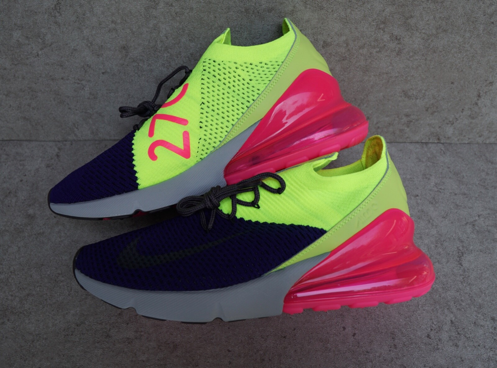 nike air max 270 flyknit regency purple volt
