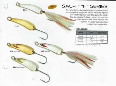 Williams Sal-T ''F'' Fishing Lure - Dressed Hook - F100SWD-Silver - Discontinued