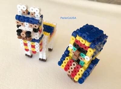Mine craft inspired Birthday Cake Toppers Wandering Trader with Llama 2pc set