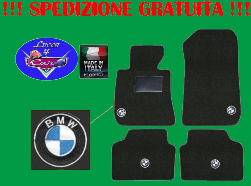 Tappetini Tappeti Bmw Serie 3 E46 Berlina Con 4 Loghi E Battitacco In Gomma