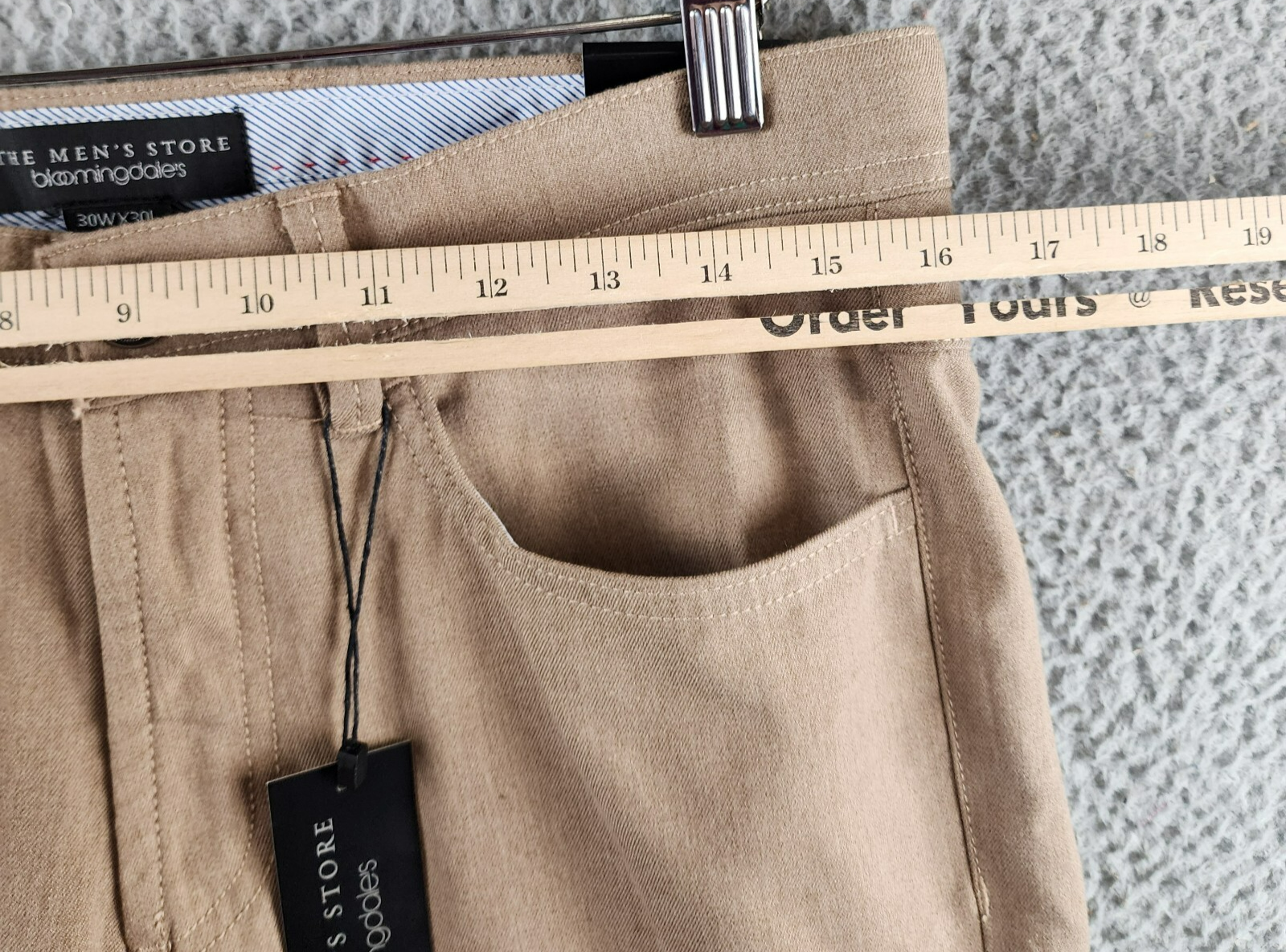 The Men's Store at Bloomingdale's Flannel Tailored Fit Pants Men's 30x30 Tan Mix - Picture 6 of 15