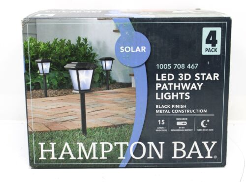 Hampton Bay Solar 15 Lumens Black Outdoor LED Unique 3D Star Pattern Path Light