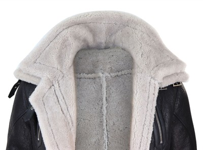 INFINITY LEATHER HERRENJACKE 100% ECHTLEDER 3/4 SHEARLING SCHAFFELL DUNKELBRAUN PILOTEN STIL